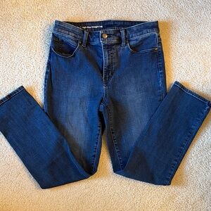 Talbots High-Rise Straight-Leg Denim Jeans in Deep Blue
